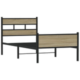 Bed Frame without Mattress Sonoma Oak 75x190 cm Small Single Engineered Wood 4017280