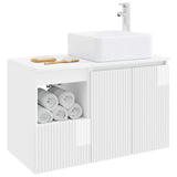 Bathroom Furniture Set 2 pcs High Gloss White Engineered Wood 3404048