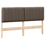 Upholstered Headboard Brown and Taupe 150 cm Solid Pine Wood 880176
