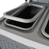 Trash Bin with 2 Doors Grey 65x45x88 cm PP 364058