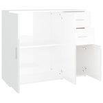 ZNTS Sideboard High Gloss White 91x29.5x75 cm Engineered Wood 823271