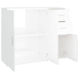 ZNTS Sideboard High Gloss White 91x29.5x75 cm Engineered Wood 823271