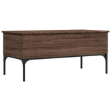 Coffee Table Brown Oak 100x50x45 cm Engineered Wood and Metal 845415