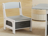 Kids Table and Chair Set, Toddler Table and 2 Chairs Set with 6 Removable Drawers, for Boys Girls T3398P422135