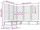 Garden Planter 5 pcs Black 120 x 120 x 125.5 cm Plastic 42002842