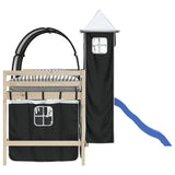 Curtains for Loft Bed with Tunnel and Tower White and Black 835919