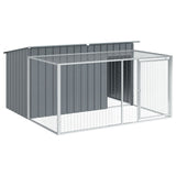 Dog House with Run Anthracite 197x194x110 cm Galvanised Steel 3214224