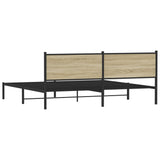 Metal Bed Frame without Mattress Sonoma Oak 200x200 cm 3301359