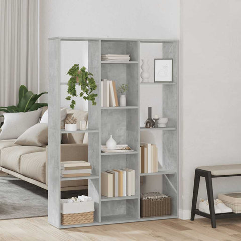 Room Divider/Book Cabinet Concrete Grey 100x24x140 cm Engineered Wood 800445