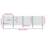 Fence Panel with Posts Iron 694.5x160 cm Green 278673
