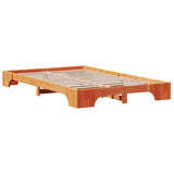 Bed Frame Wax Brown 120 x 190 cm Solid Pine Wood 872874
