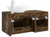 Bathroom Furniture Set 2 pcs Smoked Oak Engineered Wood 3403996