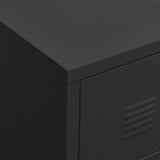 TV Cabinet Black Metal Medium TV Cabinet Rectangular 339618