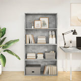 Bookcase Concrete Grey 80x30x152 cm Engineered Wood 857943