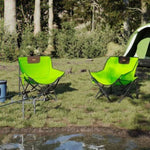Camping Chairs with Pocket Foldable 2 pcs Green 366552