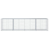 Gabion Basket with Cover 400x100x100 cm Galvanised Iron 3295196