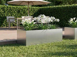 Garden Planter Silver 80 x 40 x 40 cm Galvanised Steel 8005242