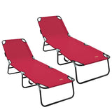 Folding Sun Lounger 2 pcs Red 188 x 57 x 86.5 cm Polyester 42003148