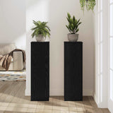 Plant Stand 2 pcs Black Oak 25 x 25 x 80 cm Engineered Wood 869234