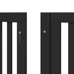 Dog Gate with Door Foldable 15 Panels Black 750 cm Poplar Wood 3155655