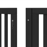 Dog Gate with Door Foldable 15 Panels Black 750 cm Poplar Wood 3155655