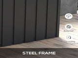 450L Galvanised Steel Garden Storage Box, with Wheels - Dark Grey T3398P311636