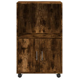 Rolling Cabinet Smoked Oak 55x40x91 cm Engineered Wood 853186