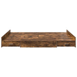 Storage Bed Frame Smoked Oak 140 x 200 cm Engineered Wood 3335297