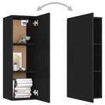 ZNTS 4 Piece TV Cabinet Set Black Engineered Wood 3078749