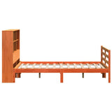 Bookcase Bed without Mattress Wax Brown 160x200 cm Solid Wood 3321919