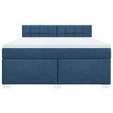 Box Spring Bed with Mattress Blue 180x200 cm Fabric 3285973