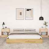 Bed Frame Oak Solid oak wood Double Rectangle Rustic Durable 3324131
