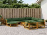 Sofa Set 10 pcs Natural Solid Acacia Wood 3417261