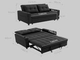Two-Seater Pull-Out Sofa Bed - Black T3398P551604
