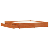 Bed Frame with Drawer Wax Brown 180 x 200 cm Solid Pine Wood 3422720