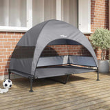 Raised Dog Bed Light Grey 127 x 81 x 108 cm Fabric and Steel 42008219