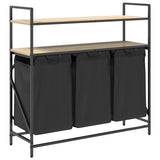 Laundry Basket 3 Compartments with Shelves Sonoma Oak 859081