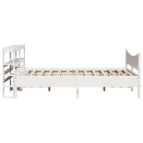 Bed Frame with Headboard White 120x190 cm Small Double Solid Wood Pine 3306322