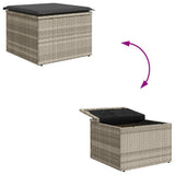 Sofa Set with Cushion with Storage 4 pcs Light Grey Poly Rattan 3354661