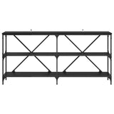 Console Table Black Oak 160 x 30 x 75 cm Engineered Wood 881904