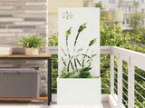 Garden Privacy Screen White 50 x 150 cm Cold-rolled steel 876428