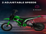 24V Electric Motorbike with Twist Grip Throttle, Music, Horn, 12" Pneumatic Tyres, 16km/h Max Speed T3398P348401