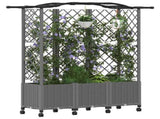 Raised Bed with Trellis and Roof Light Grey 163 x 40 x 144 cm 3423111