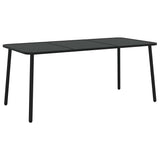 7 Piece Garden Dining Set Anthracite Steel 3187993