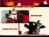 Gothic Cat Tree, 152 cm Multi-Level Cat Tower for Large Cats with Coffin Bed, Large Condo, for T3398P425279