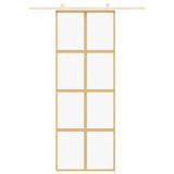 Sliding Door Gold 76x205 cm Clear ESG Glass and Aluminium 155184