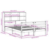 ZNTS Bookcase Bed without Mattress Wax Brown 140x200 cm Solid Wood 3321917