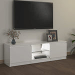 ZNTS TV Cabinet with LED Lights High Gloss White 120x30x35.5 cm 804289