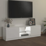 ZNTS TV Cabinet with LED Lights High Gloss White 120x30x35.5 cm 804289