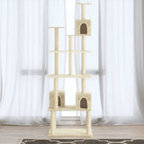Cat Tree with Sisal Scratching Posts Cream 188 cm 171488